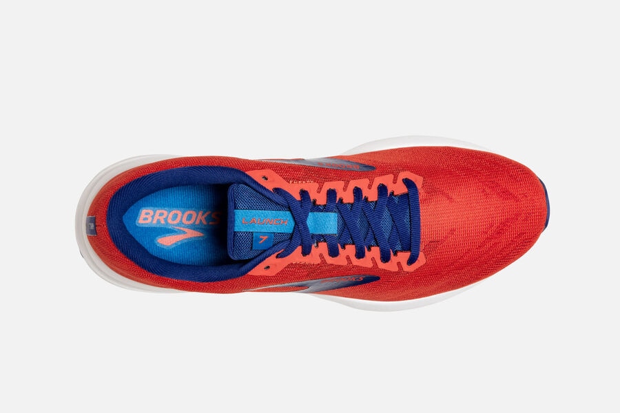 Brooks Launch 7 Road Running Shoes Mens - Orange/Blue - XFNHE-1865